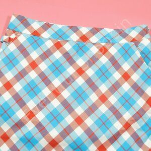 Royal & Awesome Golf Mini Skirt Womens Size 10 Red White Blue Plaid Lined